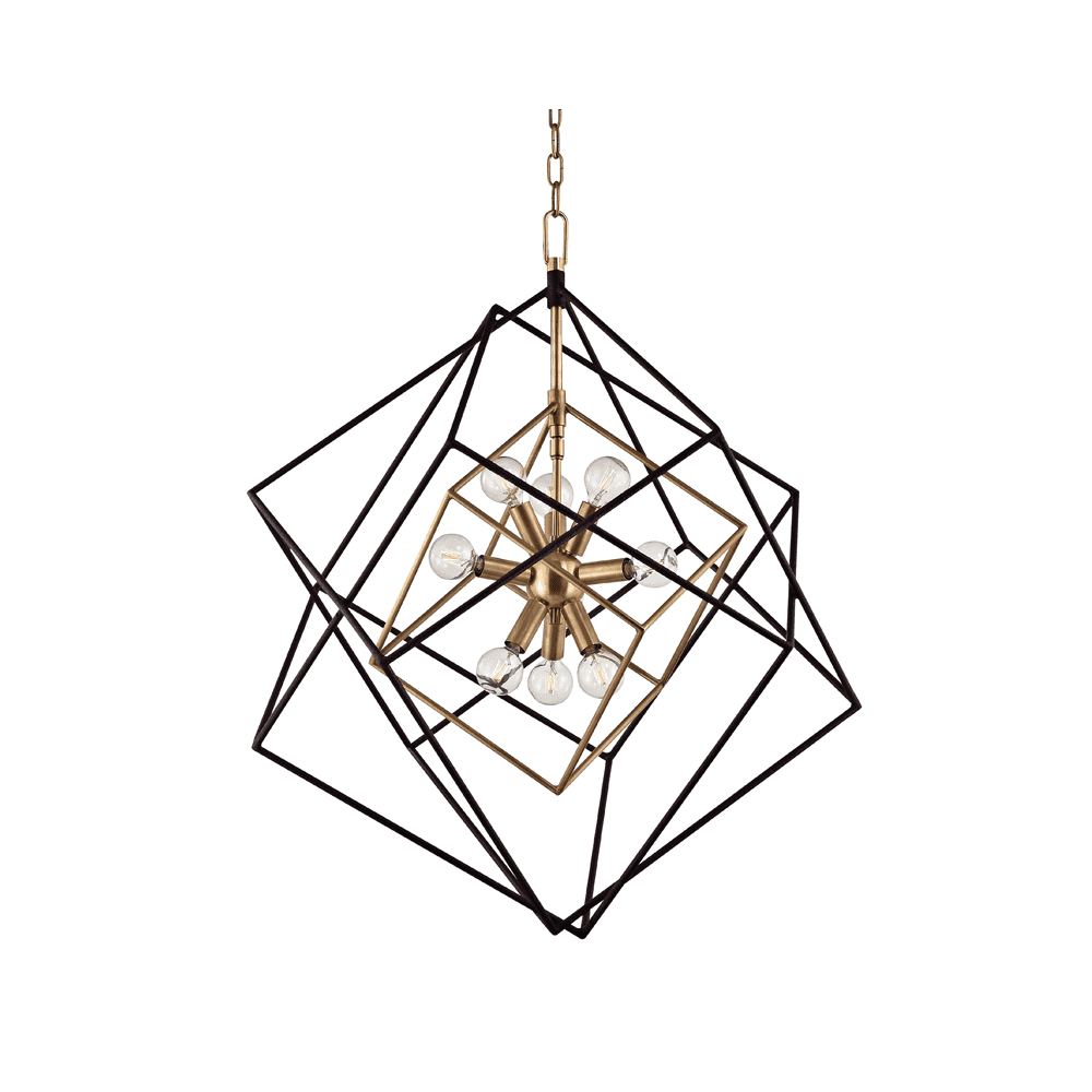 Aged Brass Atomic Pendant Chandelier