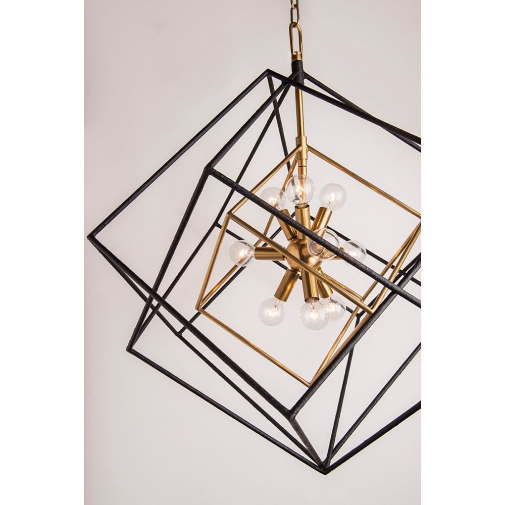 Aged Brass Atomic Pendant Chandelier