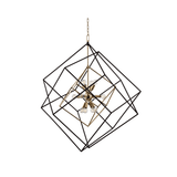 Atomic Elegance Aged Brass Chandelier