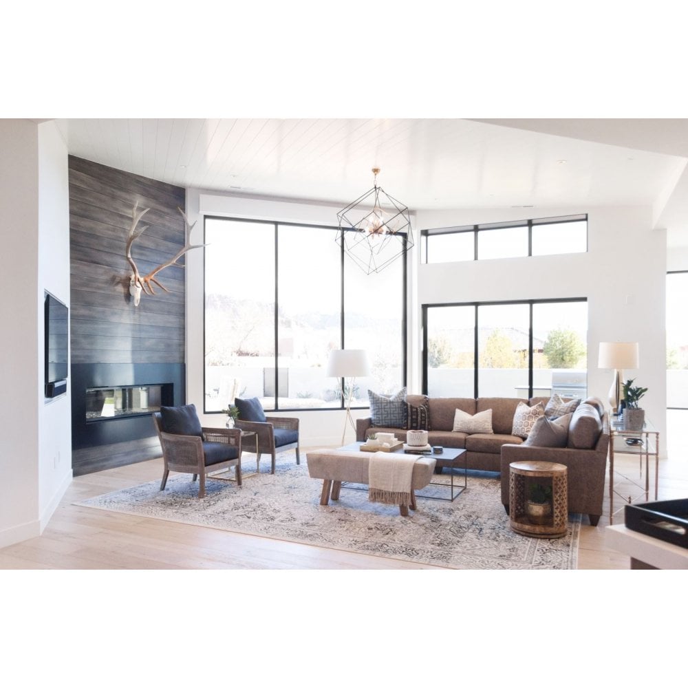 Atomic Elegance Aged Brass Chandelier