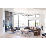 Atomic Elegance Aged Brass Chandelier