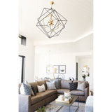 Atomic Elegance Aged Brass Chandelier