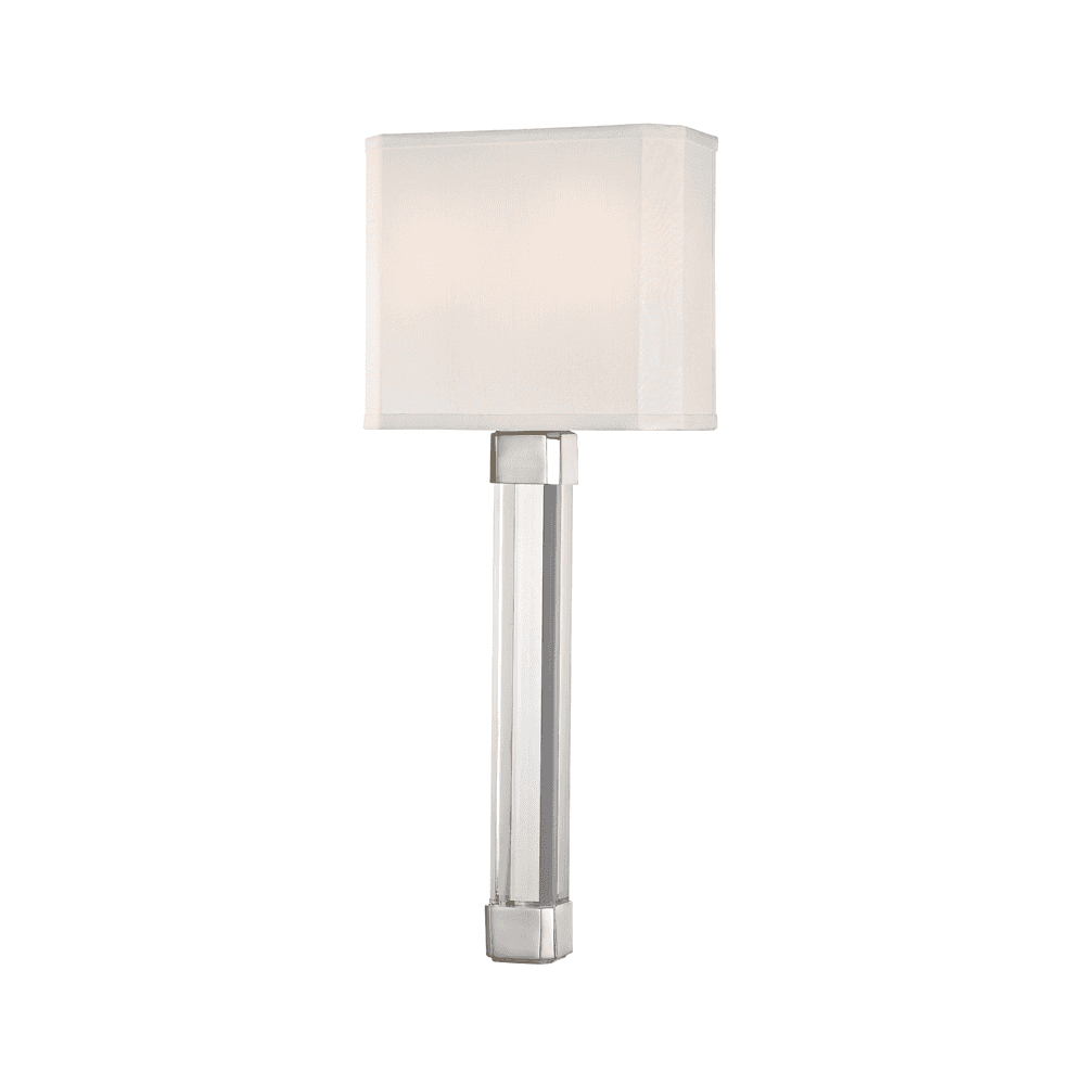 Larissa Faceted Crystal and Silk Wall Sconce in Polished Nickel