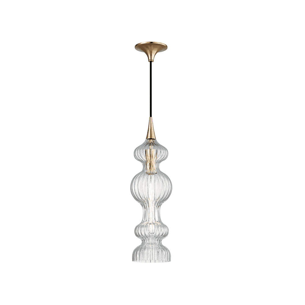 Pomfret Vintage Brass Glass Pendant