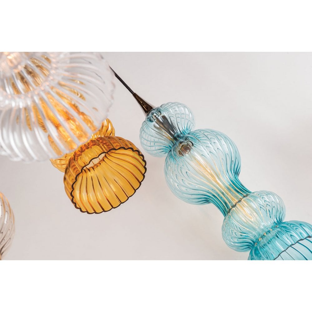 Pomfret Vintage Brass Glass Pendant