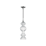 Pomfret Ribbed Glass Pendant in Polished Nickel