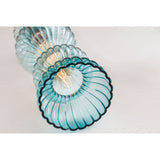 Pomfret Ribbed Glass Pendant in Polished Nickel