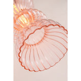 Pomfret Ribbed Glass Pendant in Polished Nickel