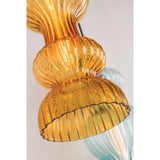 Pomfret Ribbed Glass Pendant in Polished Nickel