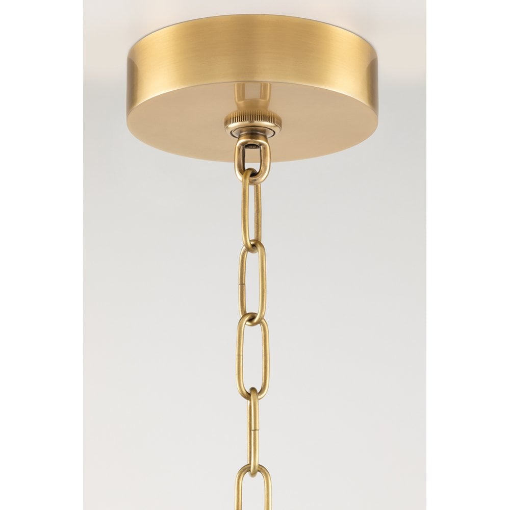 Soriano Vintage Brass Glass Pendant