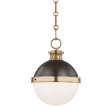 Latham Antique Bronze Glass Pendant Light Fixture