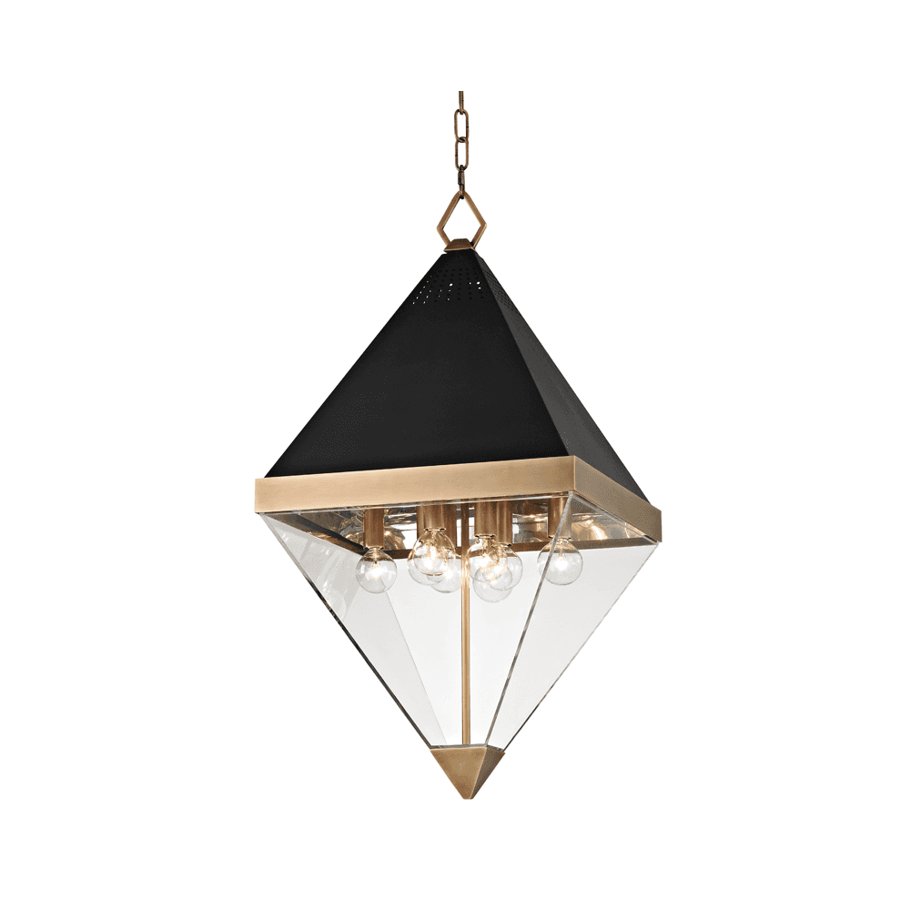 Aged Brass Diamond Pendant: Coltrane Collection