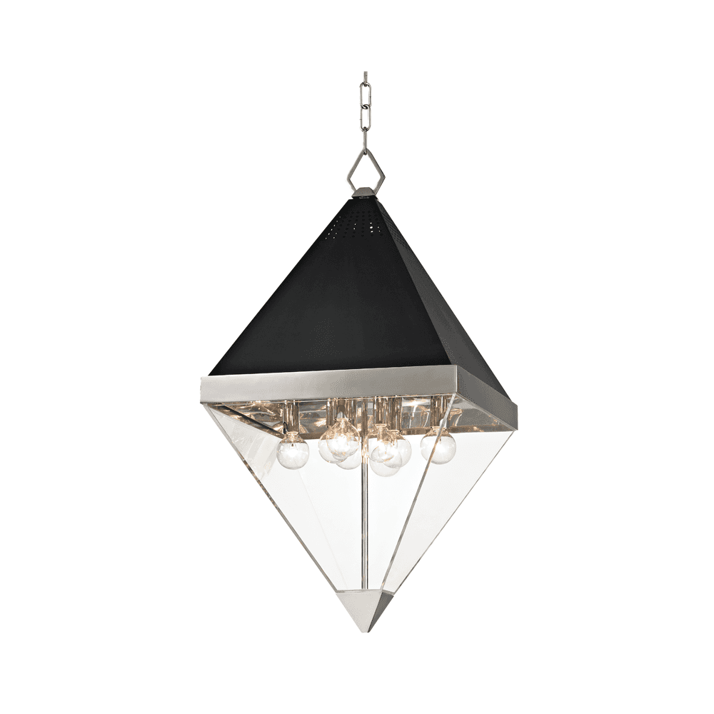 Coltrane Elegant Diamond Pendant in Polished Nickel