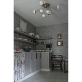 Fleming Modernist Brass Semi Flush Chandelier