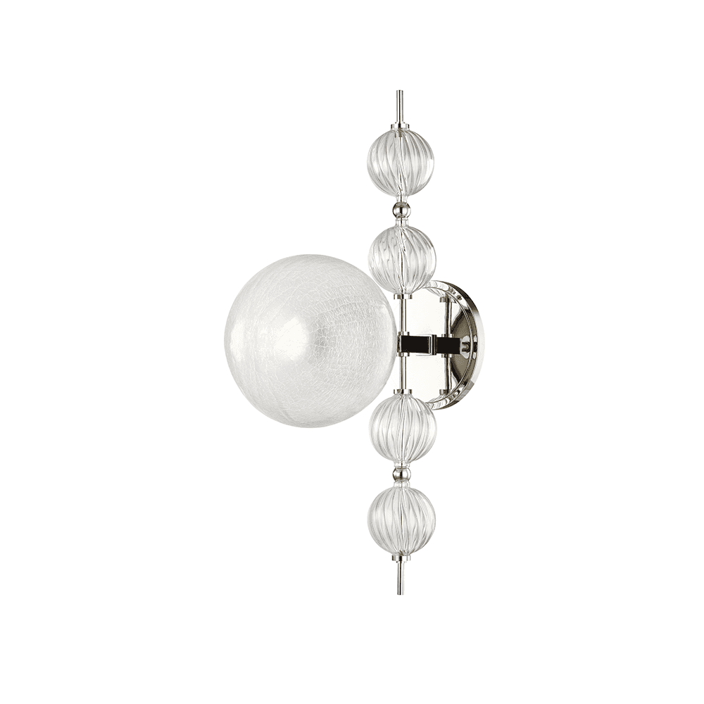 Calypso Spiral Glass Nickel Wall Light