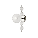 Calypso Spiral Glass Nickel Wall Light