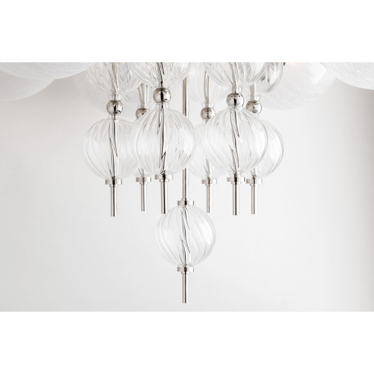 Calypso Spiral Glass Nickel Wall Light