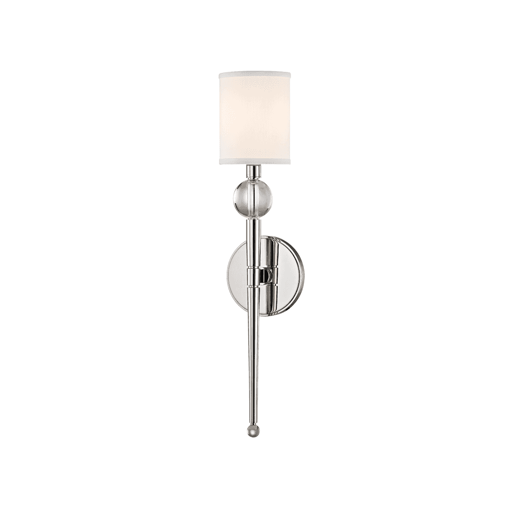 Rockland Luxe Crystal-Orb Wall Sconce in Polished Nickel