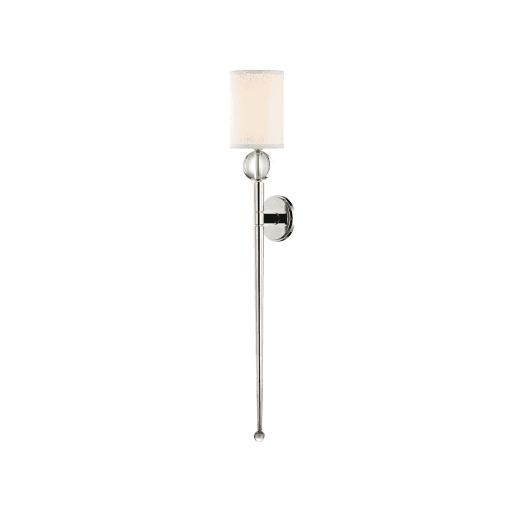 Rockland Crystal Orb Polished Nickel Wall Sconce