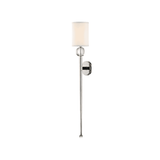 Rockland Crystal Orb Polished Nickel Wall Sconce