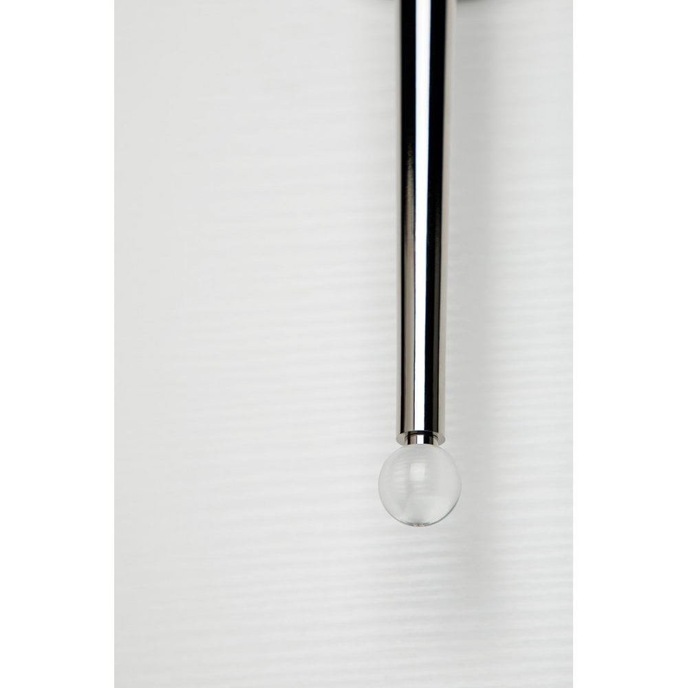 Rockland Crystal Orb Polished Nickel Wall Sconce