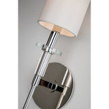 Amherst Aged Brass Wall Sconce with Faux Silk Shade and Crystal Accents