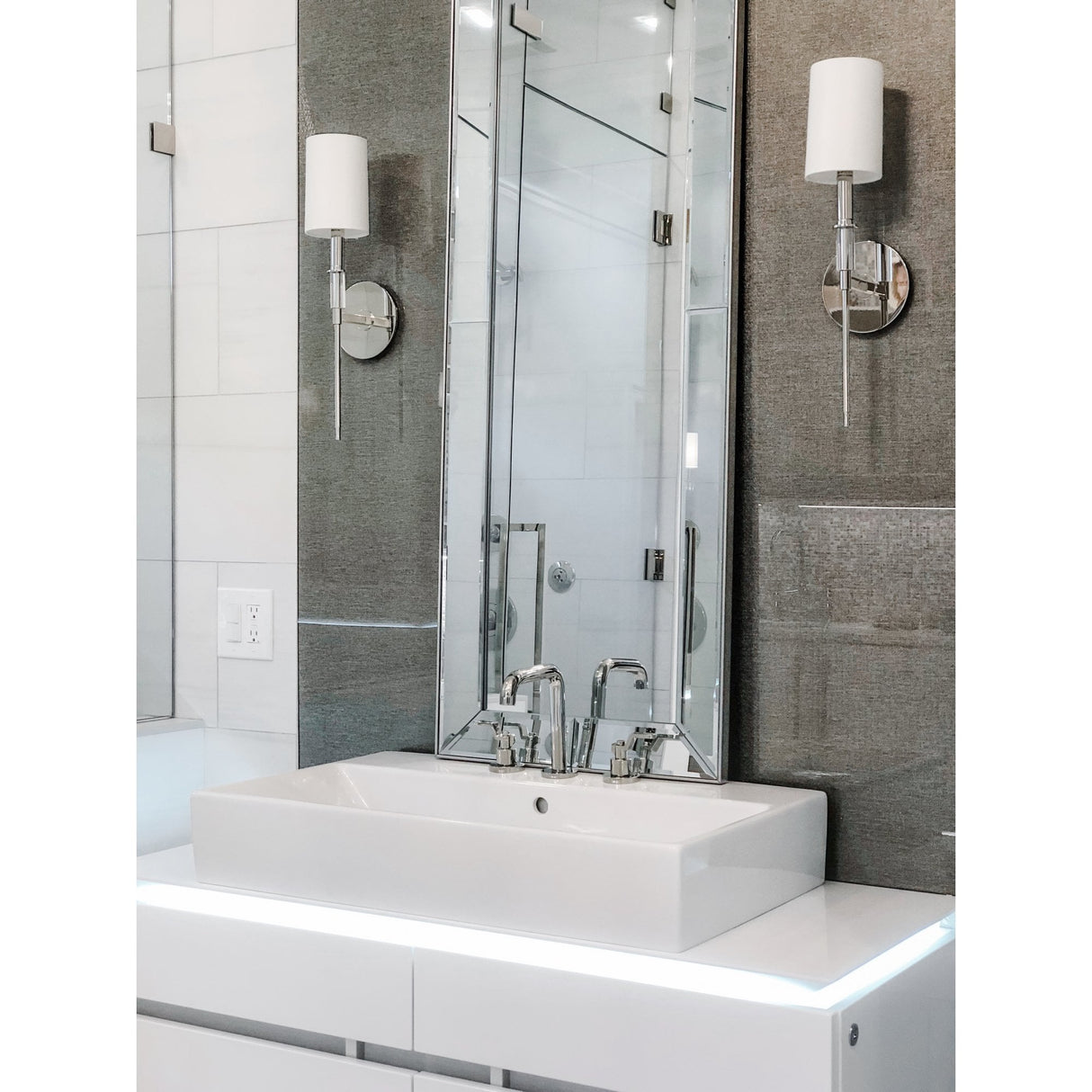 Amherst Crystal Accent Polished Nickel Wall Sconce