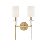 Aged Brass Amherst Wall Sconce with Crystal Accents