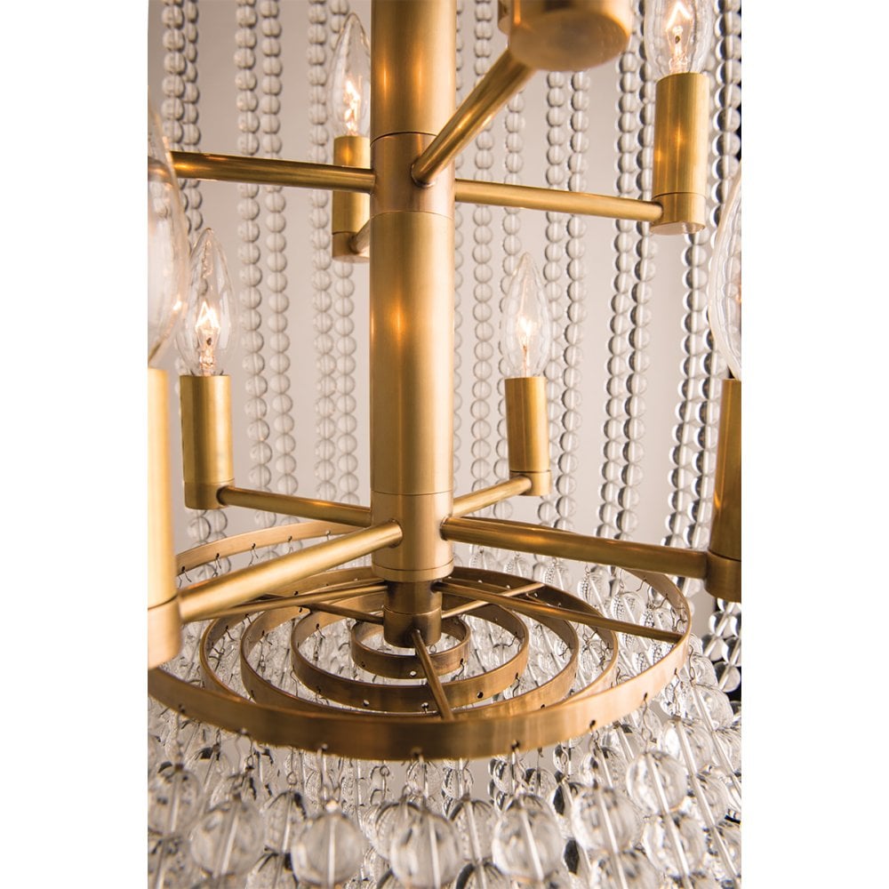 Radiant Aged Brass Cascade Chandelier
