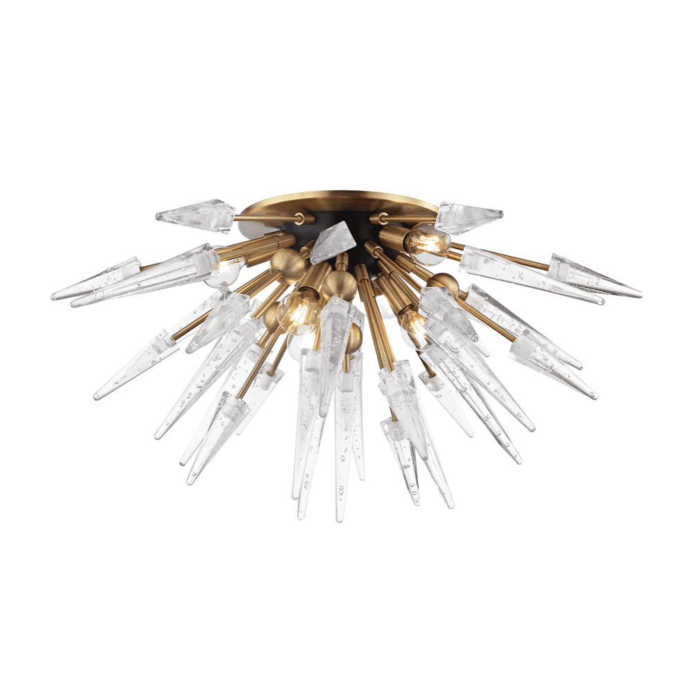Sparta Aged Brass Radiant Icicle Chandelier