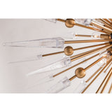 Sparta Aged Brass Radiant Icicle Chandelier