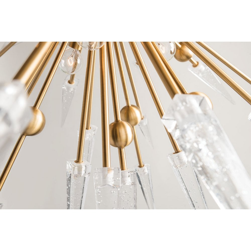 Sparta Aged Brass Radiant Icicle Chandelier
