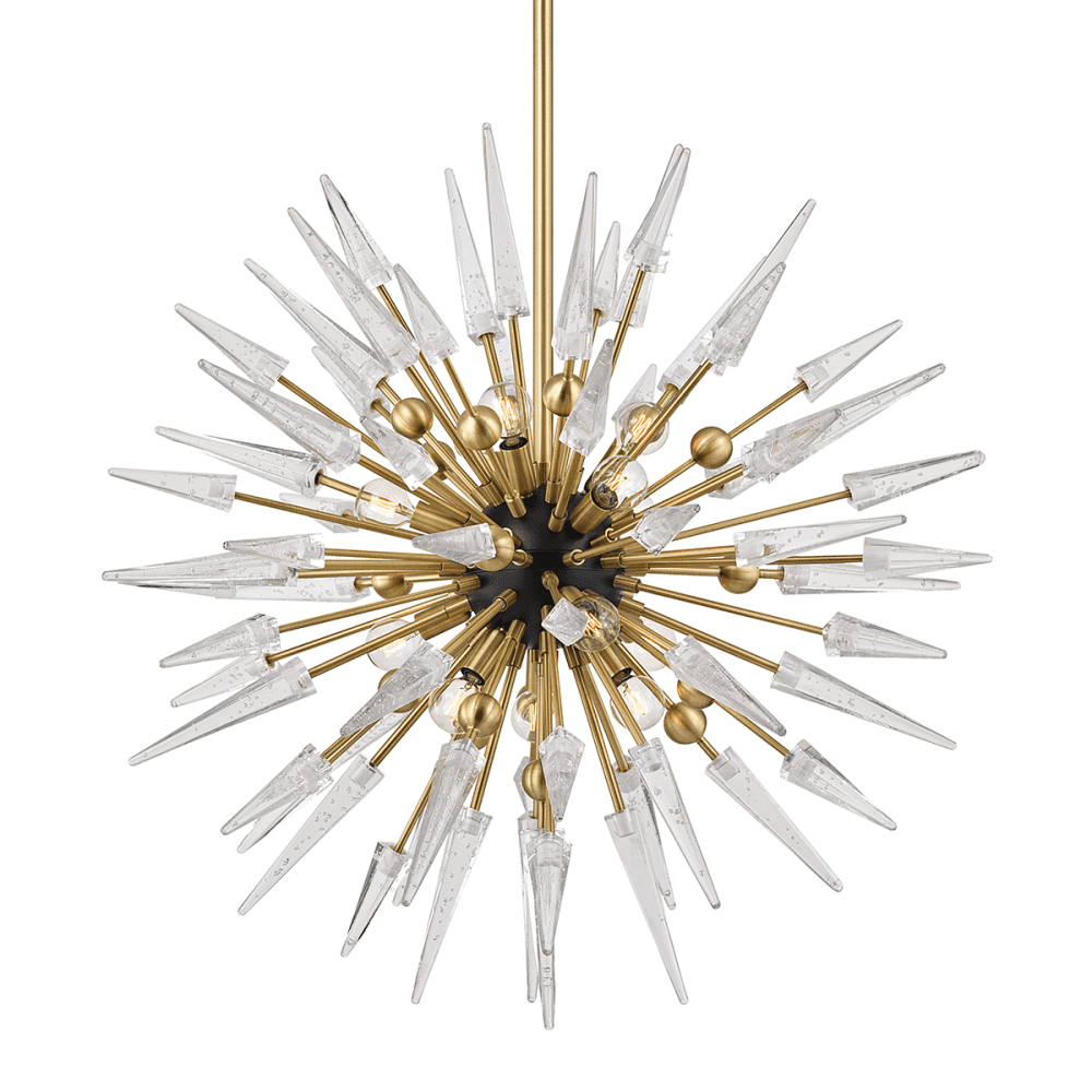 Spartan Elegance Aged Brass Chandelier