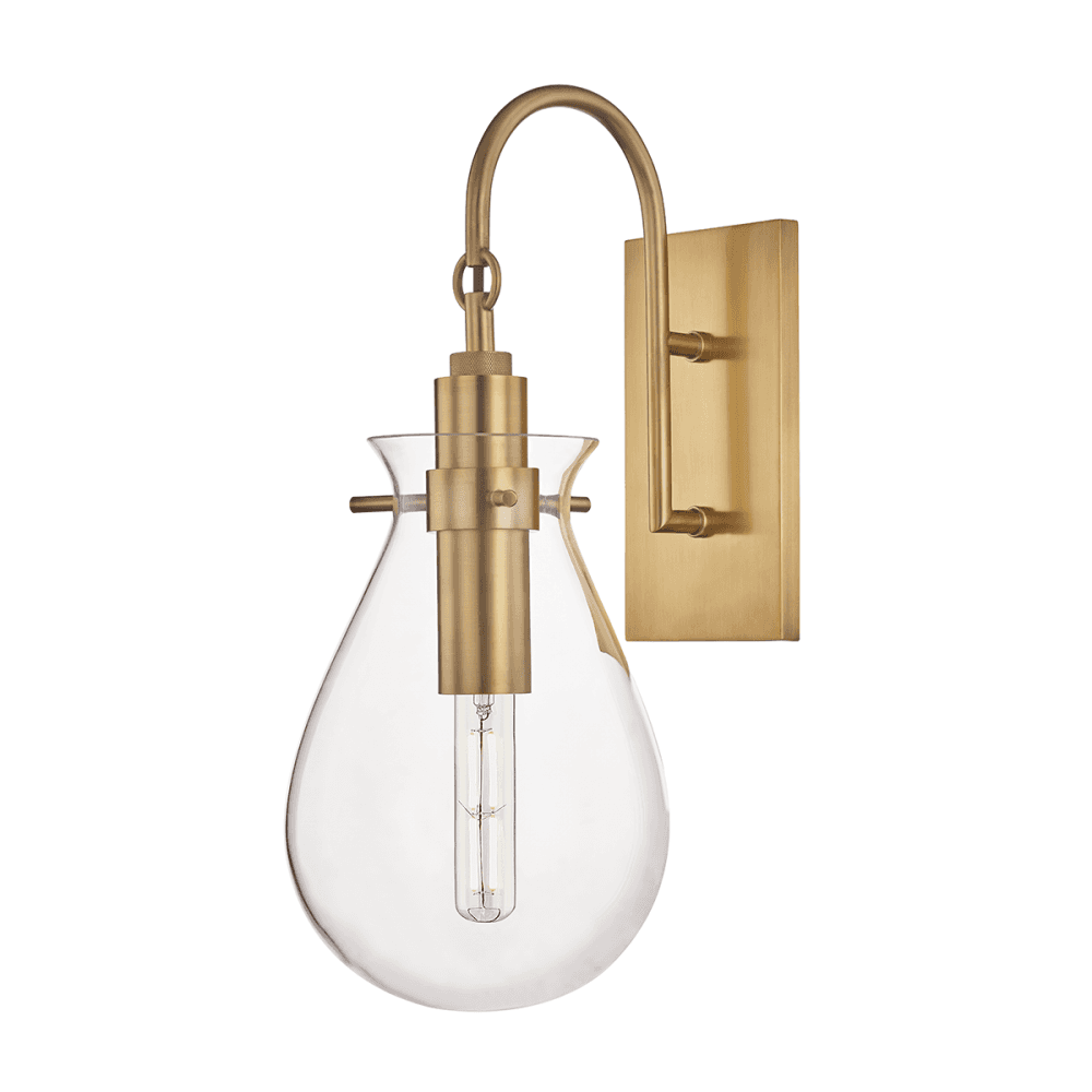 Elegant Ivy Aged Brass Teardrop Wall Sconce by Becki Owens