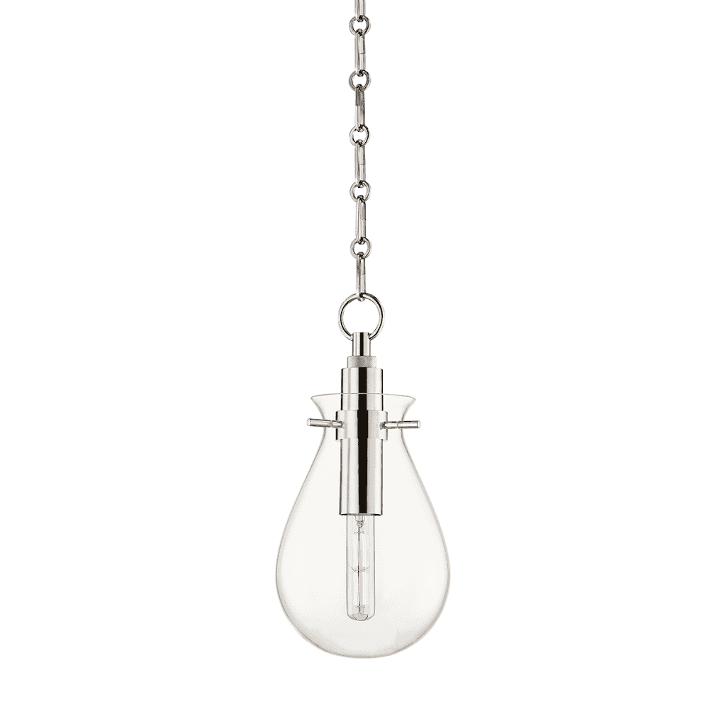 Ivy Teardrop Pendant Light in Polished Nickel