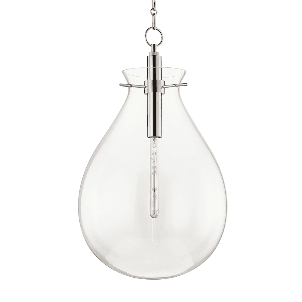 Ivy Polished Nickel Teardrop Pendant Light