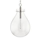 Ivy Polished Nickel Teardrop Pendant Light