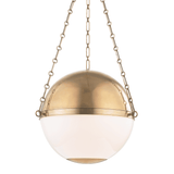 Aged Brass Sphere Pendant Light by Mark D. Sikes