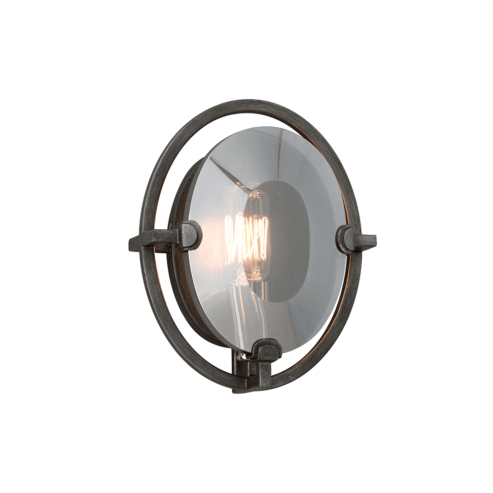 Crystal Facet Graphite Wall Sconce 18cm