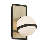 Brushed Brass Orb Wall Sconce with Glass Diffuser