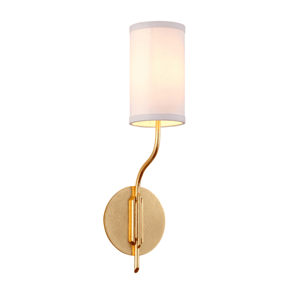 Golden Leaf Fabric Shade Wall Sconce - Juniper Collection
