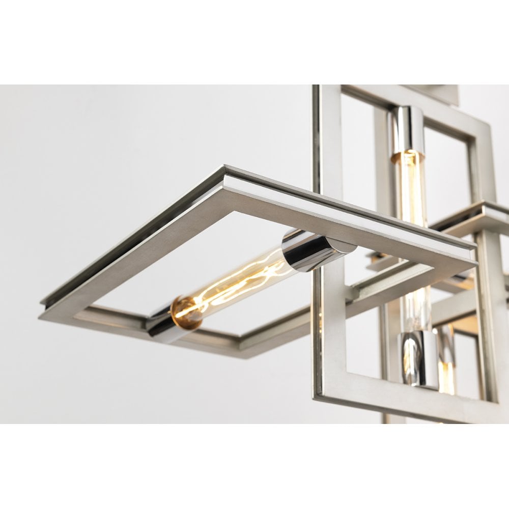 Interlocking Rectangular Iron Wall Sconce with Filament Accent Lights 36cm