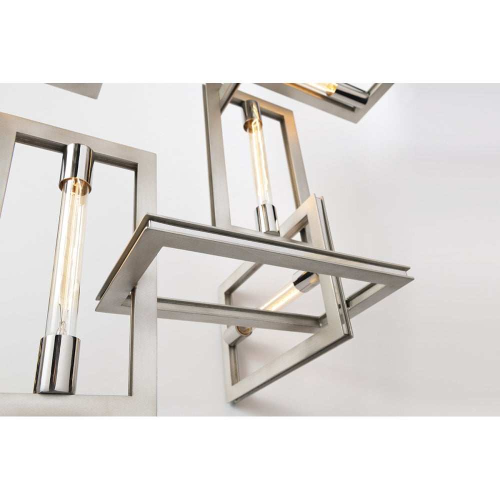 Interlocking Rectangular Iron Wall Sconce with Filament Accent Lights 36cm