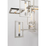 Interlocking Rectangular Iron Wall Sconce with Filament Accent Lights 36cm
