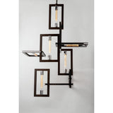 Interlocking Rectangular Iron Wall Sconce with Filament Accent Lights 36cm
