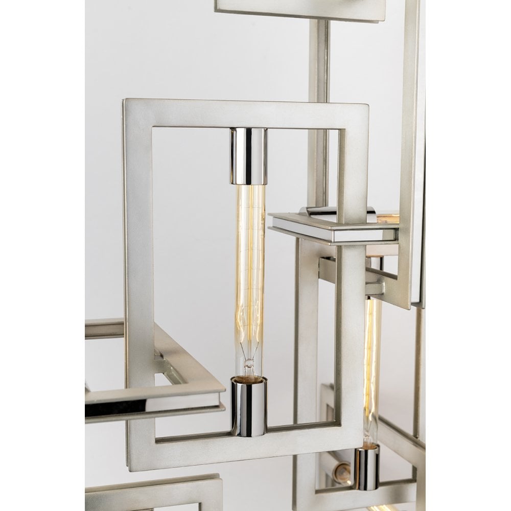 Interlocking Rectangular Iron Wall Sconce with Filament Accent Lights 36cm
