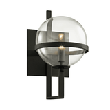 Elliot Black Iron and Glass Globe Wall Sconce 17cm