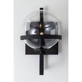 Elliot Black Iron and Glass Globe Wall Sconce 17cm