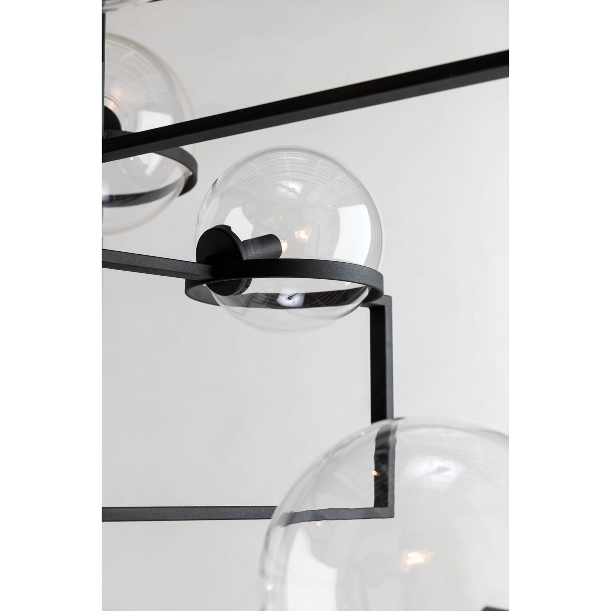 Elliot Black Iron and Glass Globe Wall Sconce 17cm