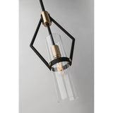 Raef Distinctive Glass Cylinder Wall Light in Textured Bronze and Brushed Brass